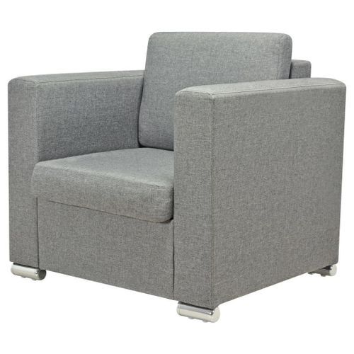 Fauteuil Gris clair Tissu 3 - Photo n°2; ?>