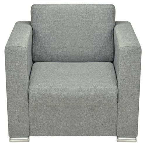 Fauteuil Gris clair Tissu 3 - Photo n°3; ?>