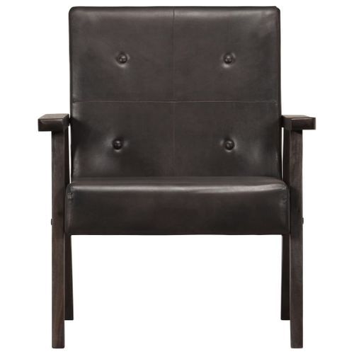 Fauteuil Gris Cuir véritable 5 - Photo n°2; ?>