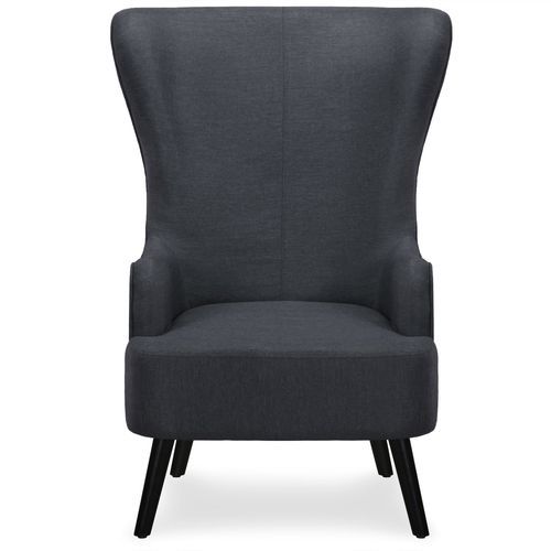 Fauteuil haut scandinave tissu gris foncé Charles - Photo n°2; ?>