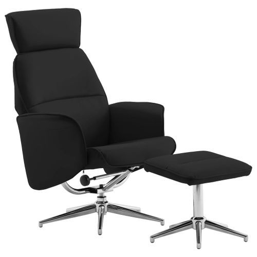 Fauteuil inclinable avec repose-pied Noir Similicuir 6 - Photo n°2; ?>