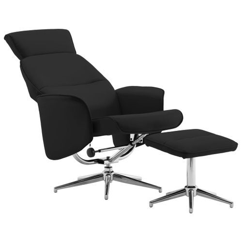 Fauteuil inclinable avec repose-pied Noir Similicuir 6 - Photo n°3; ?>