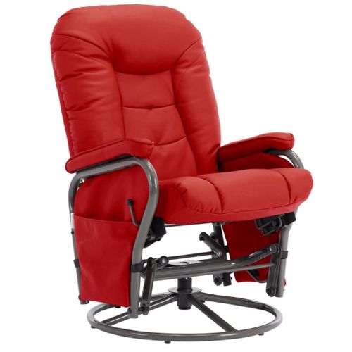 Fauteuil inclinable avec repose-pied Rouge Similicuir 5 - Photo n°3; ?>