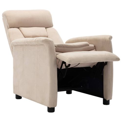 Fauteuil inclinable Crème Similicuir daim 2 - Photo n°3; ?>