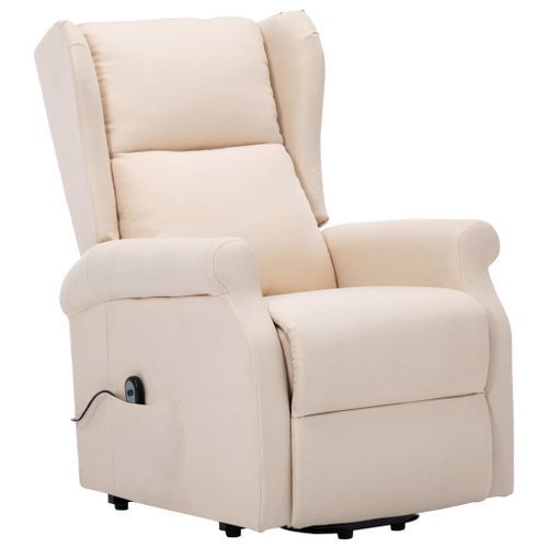 Fauteuil inclinable Crème Tissu 13 - Photo n°3; ?>