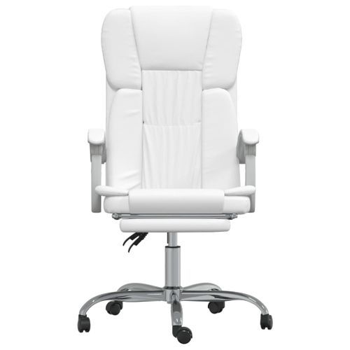 Fauteuil inclinable de bureau Blanc Similicuir - Photo n°3; ?>