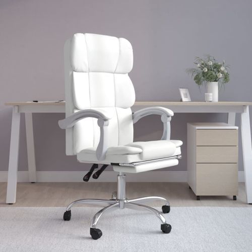 Fauteuil inclinable de bureau Blanc Similicuir - Photo n°2; ?>