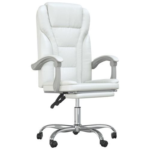 Fauteuil inclinable de bureau Blanc Similicuir - Photo n°2; ?>