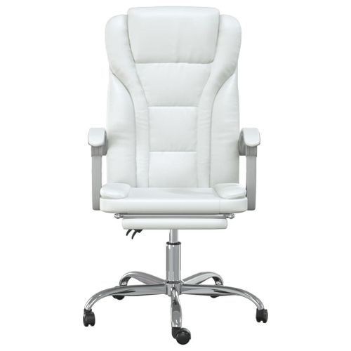 Fauteuil inclinable de bureau Blanc Similicuir - Photo n°3; ?>