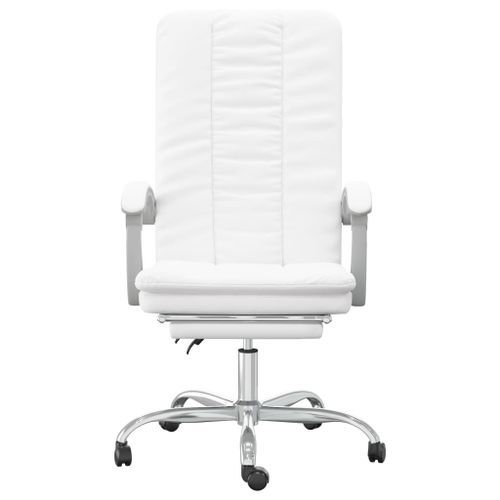 Fauteuil inclinable de bureau Blanc Similicuir - Photo n°3; ?>