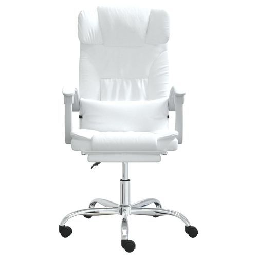 Fauteuil inclinable de bureau Blanc Similicuir - Photo n°3; ?>