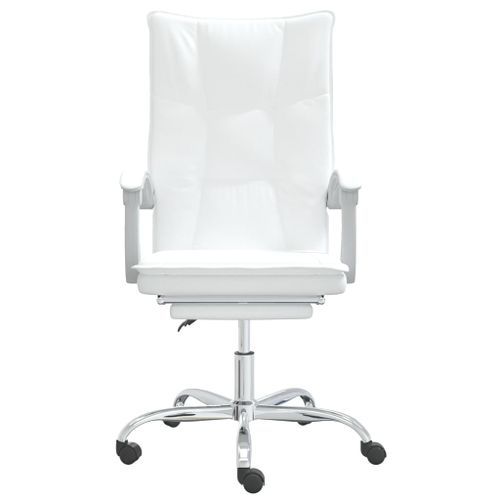 Fauteuil inclinable de bureau Blanc Similicuir - Photo n°3; ?>