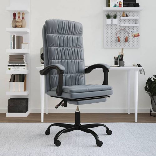 Fauteuil inclinable de bureau Gris foncé Velours - Photo n°2; ?>