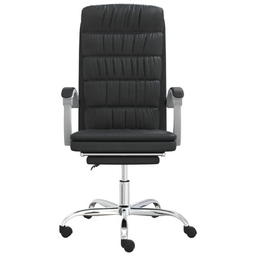 Fauteuil inclinable de bureau noir similicuir - Photo n°3; ?>