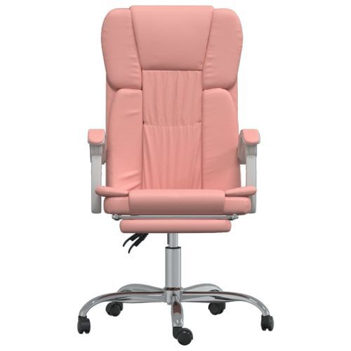 Fauteuil inclinable de bureau Rose Similicuir - Photo n°3; ?>