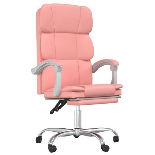 Fauteuil inclinable de bureau Rose Similicuir - Photo n°2; ?>