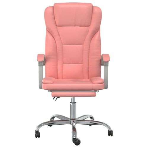 Fauteuil inclinable de bureau Rose Similicuir - Photo n°3; ?>