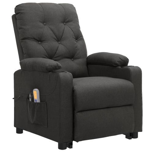 Fauteuil inclinable de massage électrique Gris foncé Tissu 2 - Photo n°2; ?>