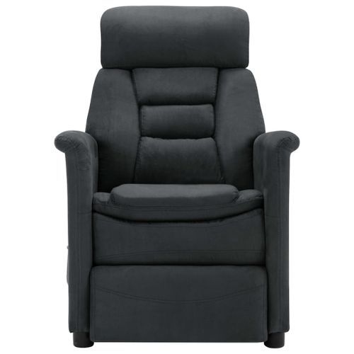 Fauteuil inclinable de massage Gris foncé Similicuir daim - Photo n°3; ?>