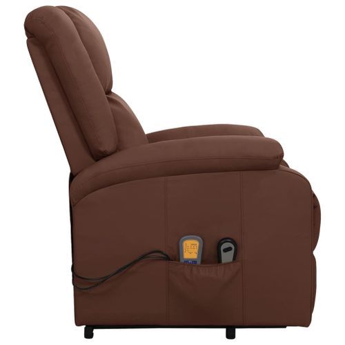 Fauteuil inclinable de massage Marron Similicuir 9 - Photo n°2; ?>