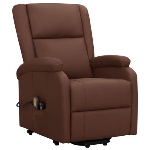 Fauteuil inclinable de massage Marron Similicuir 9 - Photo n°3; ?>