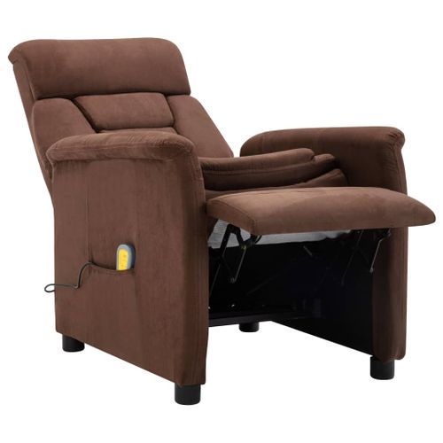 Fauteuil inclinable de massage Marron Similicuir daim 2 - Photo n°3; ?>