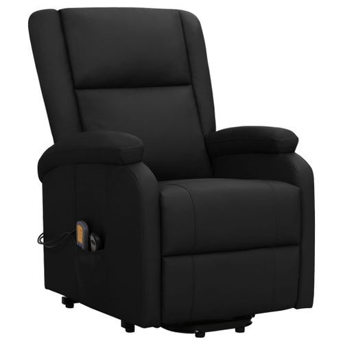 Fauteuil inclinable de massage Noir Similicuir 5 - Photo n°3; ?>