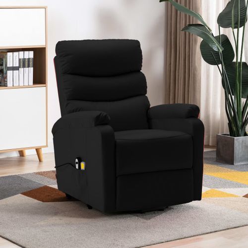 Fauteuil inclinable de massage Noir Similicuir 8 - Photo n°2; ?>