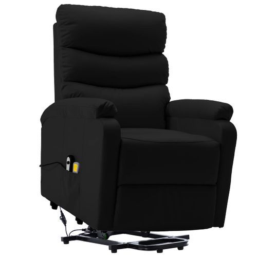 Fauteuil inclinable de massage Noir Similicuir 8 - Photo n°3; ?>