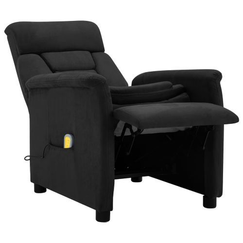 Fauteuil inclinable de massage Noir Similicuir daim - Photo n°3; ?>