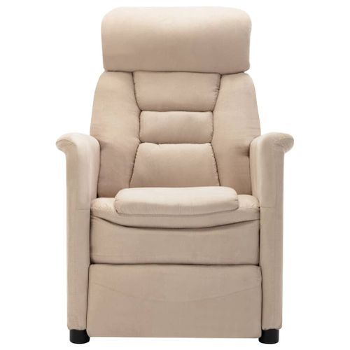 Fauteuil inclinable électrique de massage Crème Similicuir daim - Photo n°2; ?>