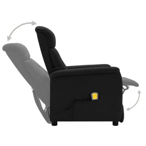 Fauteuil inclinable électrique de massage Noir Similicuir daim - Photo n°3; ?>