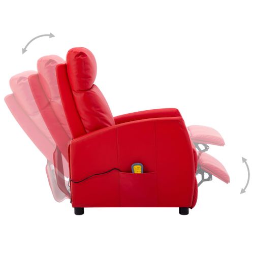 Fauteuil inclinable électrique de massage Rouge Similicuir 3 - Photo n°3; ?>