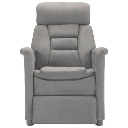 Fauteuil inclinable électrique Gris clair Similicuir daim - Photo n°2; ?>