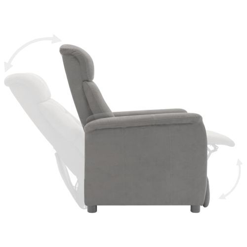 Fauteuil inclinable électrique Gris clair Similicuir daim - Photo n°3; ?>