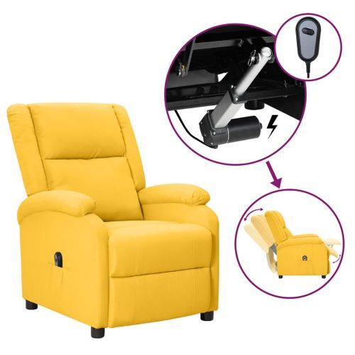 Fauteuil inclinable électrique Jaune Tissu 2 - Photo n°2; ?>