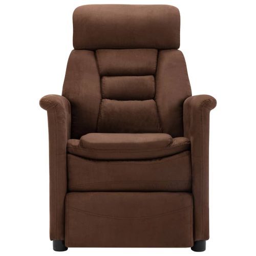 Fauteuil inclinable électrique Marron Similicuir daim 2 - Photo n°2; ?>