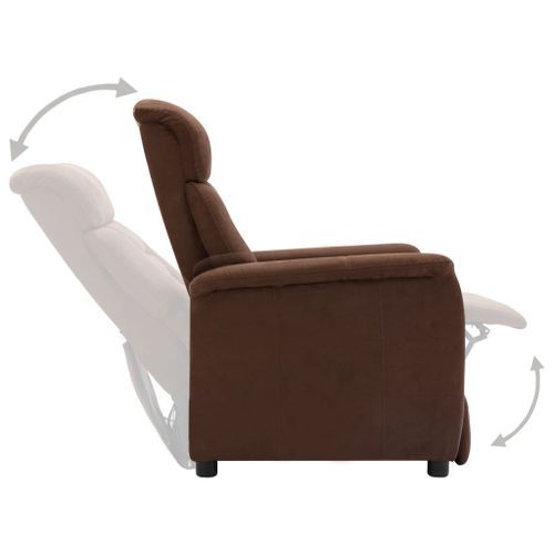 Fauteuil inclinable électrique Marron Similicuir daim 2 - Photo n°3; ?>