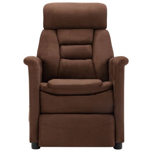 Fauteuil inclinable électrique massage Marron Similicuir daim - Photo n°2; ?>