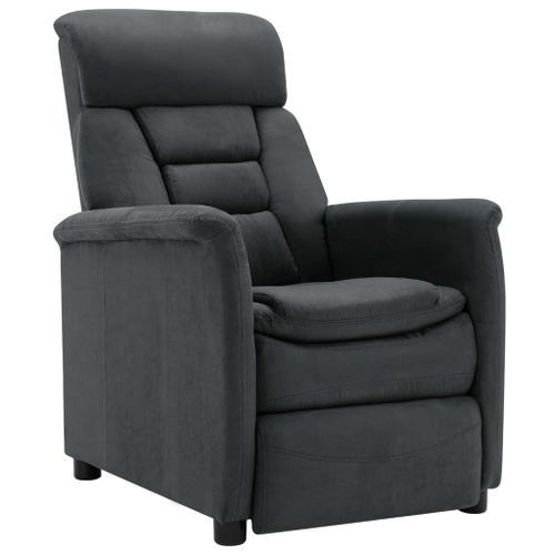 Fauteuil inclinable Gris foncé Similicuir daim 3 - Photo n°2; ?>