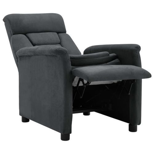 Fauteuil inclinable Gris foncé Similicuir daim 3 - Photo n°3; ?>