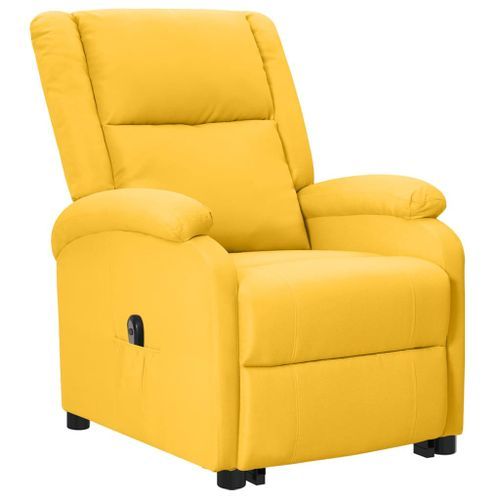 Fauteuil inclinable Jaune Tissu - Photo n°2; ?>