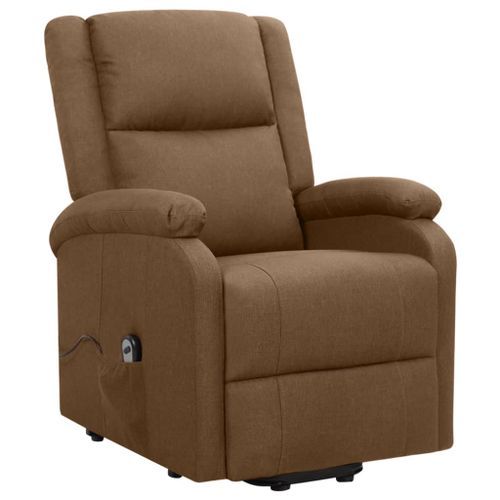 Fauteuil inclinable Marron Tissu 28 - Photo n°3; ?>