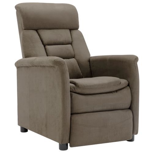 Fauteuil inclinable Taupe Similicuir daim 2 - Photo n°2; ?>