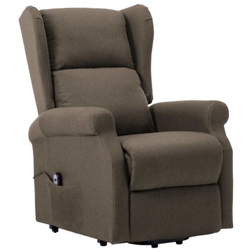 Fauteuil inclinable Taupe Tissu 16 - Photo n°3; ?>