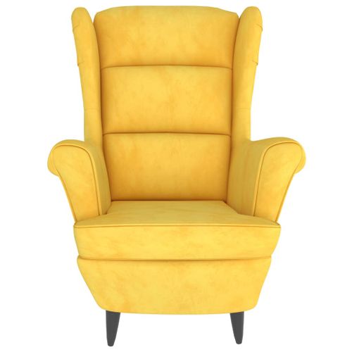 Fauteuil Jaune moutarde Velours - Photo n°2; ?>