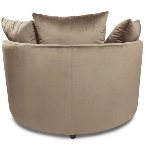 Fauteuil large velours taupe Musto 115 cm - Photo n°3; ?>