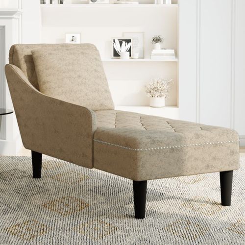 Fauteuil long et coussin/accoudoir droit gris clair simili cuir - Photo n°3; ?>