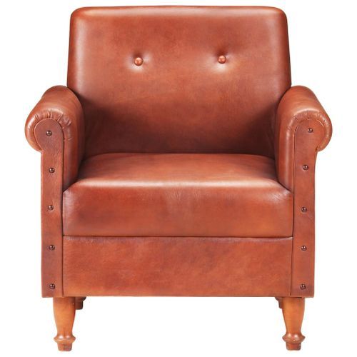 Fauteuil Marron Cuir véritable 13 - Photo n°3; ?>