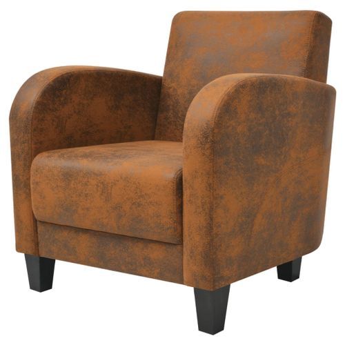 Fauteuil Marron Similicuir daim 2 - Photo n°2; ?>